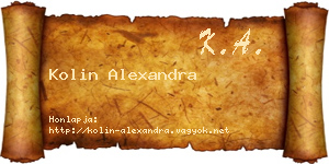 Kolin Alexandra névjegykártya